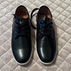 Steve Madden Black Leather Derbys with White Sole